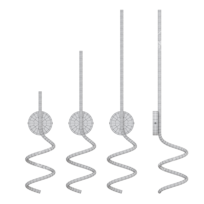 Spiral LED Wall Lamp Damaris 3D model image 3