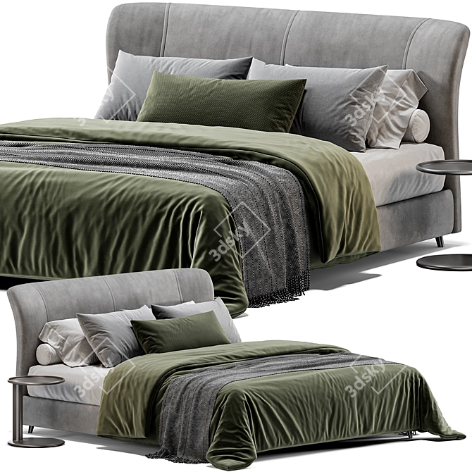 Twils Calvin Double Bed 3D 3D model image 1