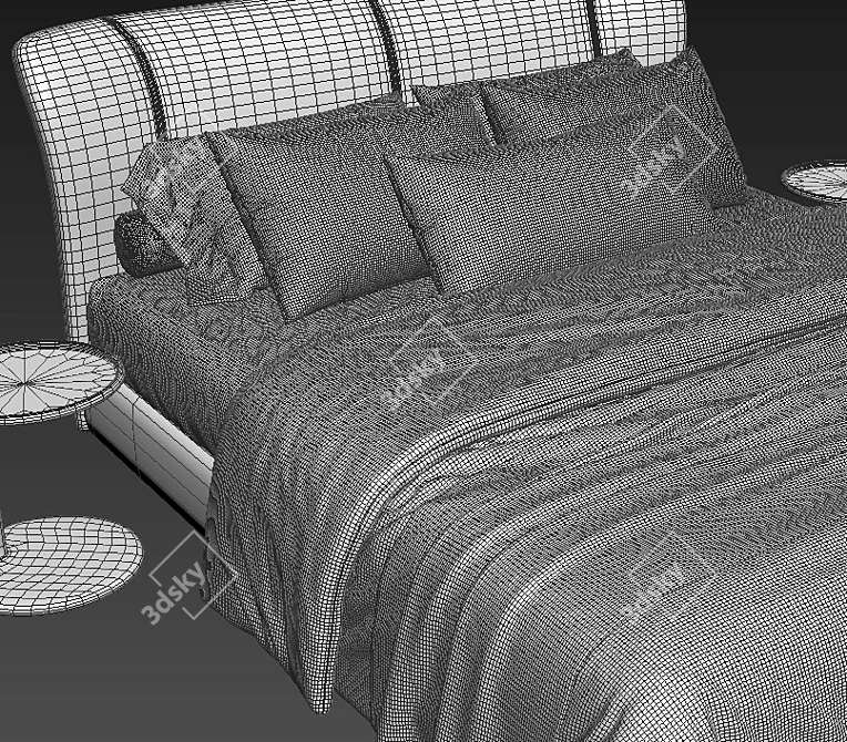 Twils Calvin Double Bed 3D 3D model image 4