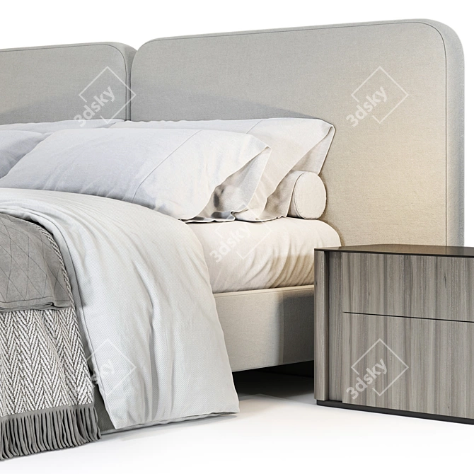 High-Quality Minotti Tatlin-Cover Bed 3D model image 5