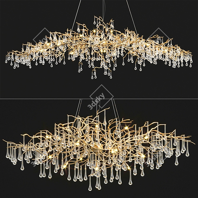 Luxury Serip Necklace Pendant Lamp 3D model image 1