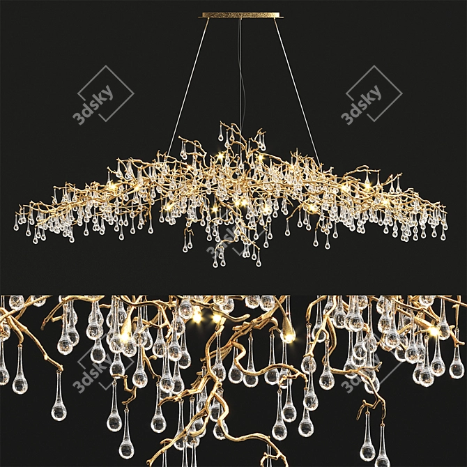 Luxury Serip Necklace Pendant Lamp 3D model image 2