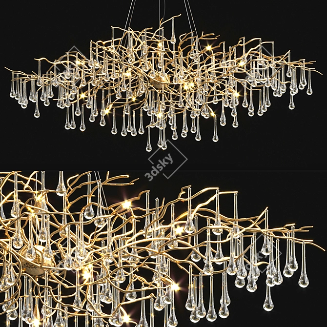 Luxury Serip Necklace Pendant Lamp 3D model image 4