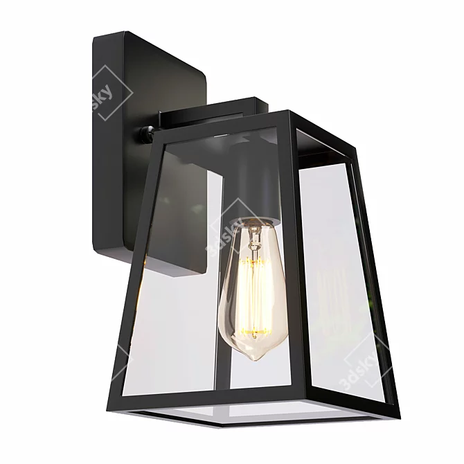 Mystic Black Modern Outdoor Lamp 3D model image 1