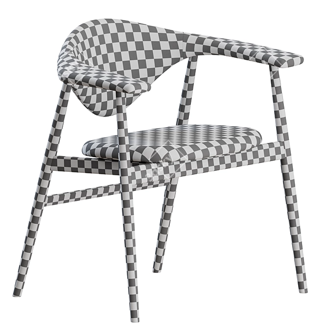 Modern Masculo Wood Dining Chairs 3D model image 3