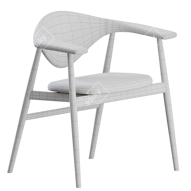 Modern Masculo Wood Dining Chairs 3D model image 4