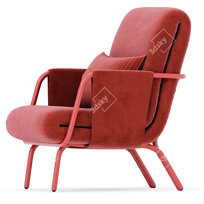 Contemporary Diplopia Armchair: 735x791x914mm 3D model image 3