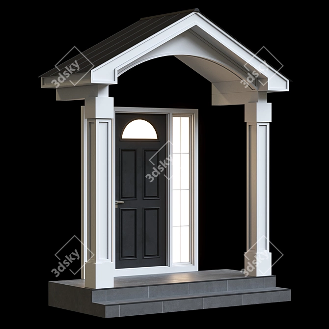 Neoclassical Entryway 3D Model 3D model image 1