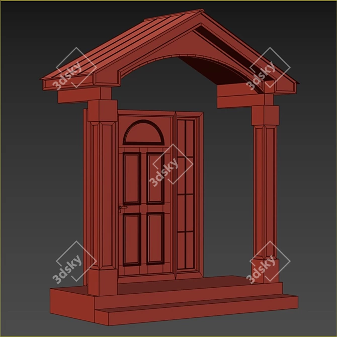 Neoclassical Entryway 3D Model 3D model image 2