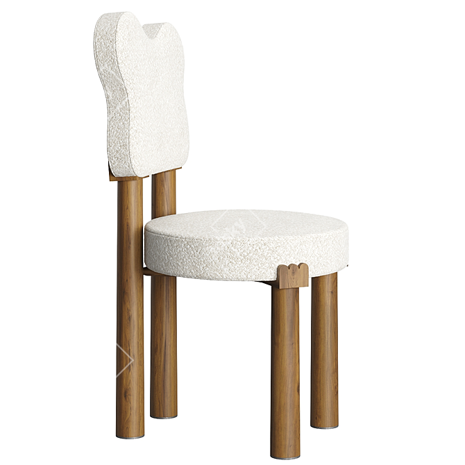 Agatha 07 Chair: Oak Elegance 3D model image 6