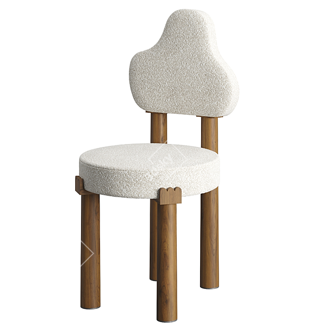 Agatha 09 Oak Dining Chair 3D model image 1