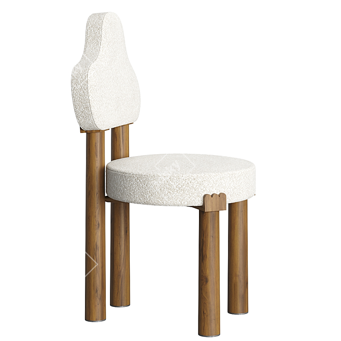 Agatha 09 Oak Dining Chair 3D model image 6
