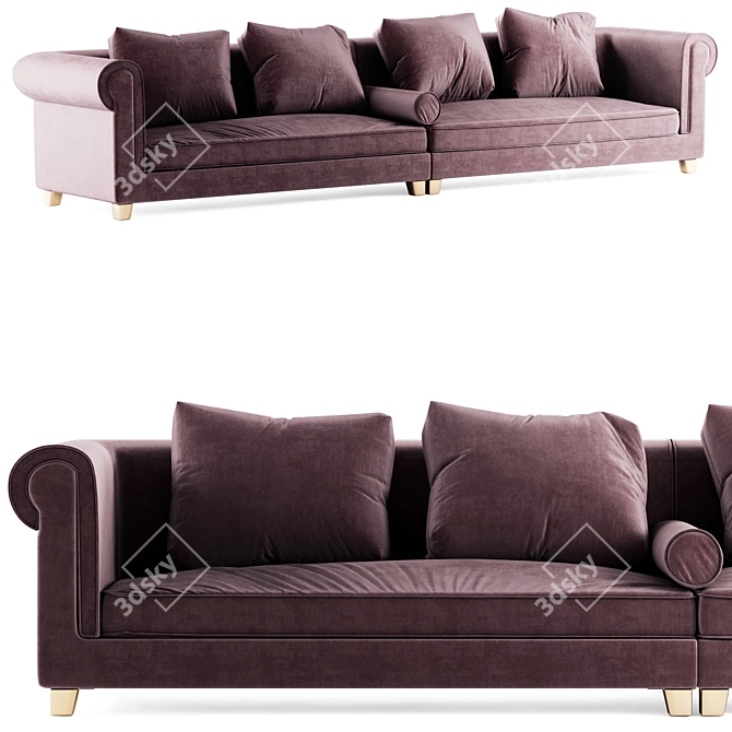 Luxury Comfort in Portofino Sofa 3D model image 1