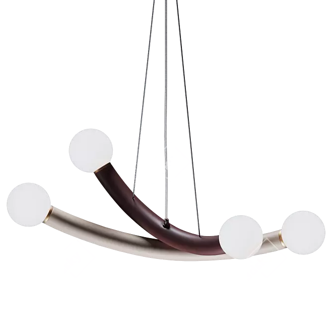 Burgundy & Ivory Pendant Light 3D model image 1