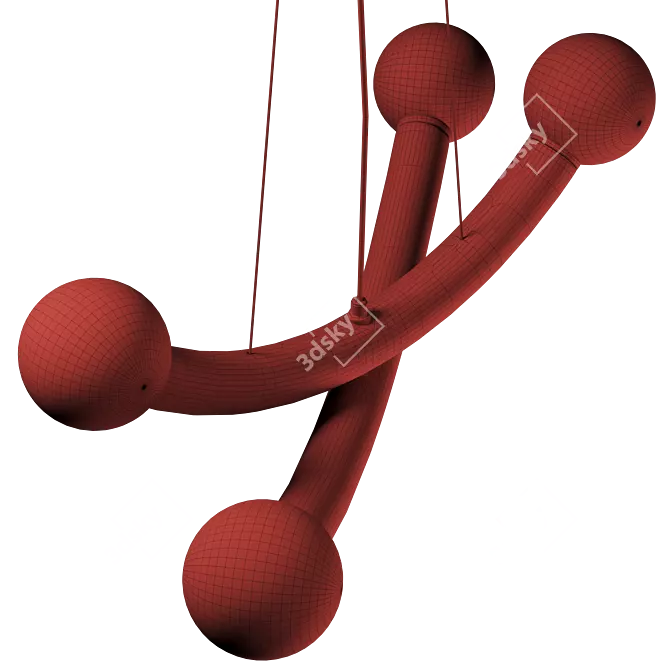 Burgundy & Ivory Pendant Light 3D model image 6