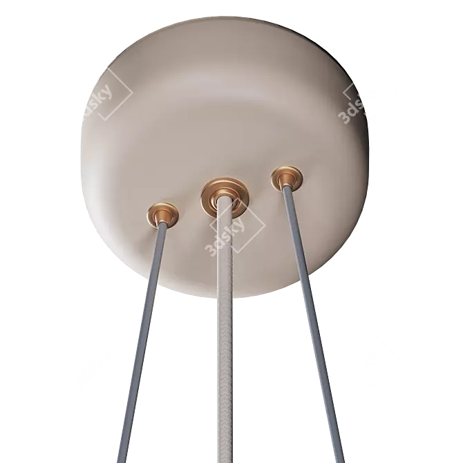 Burgundy & Ivory Pendant Light 3D model image 8