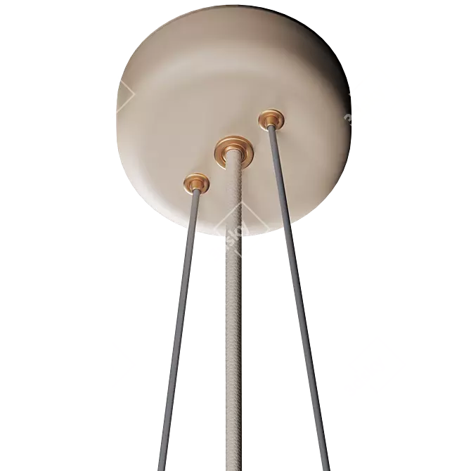 Burgundy & Ivory Pendant Light 3D model image 10