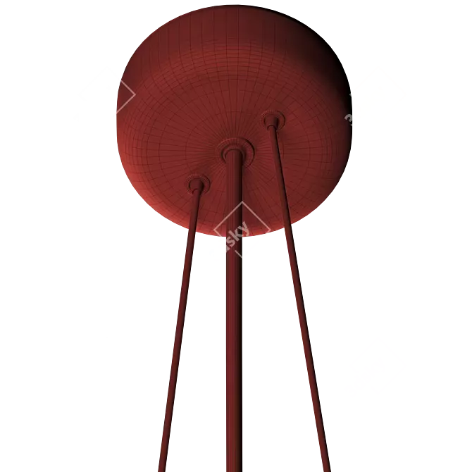 Burgundy & Ivory Pendant Light 3D model image 11
