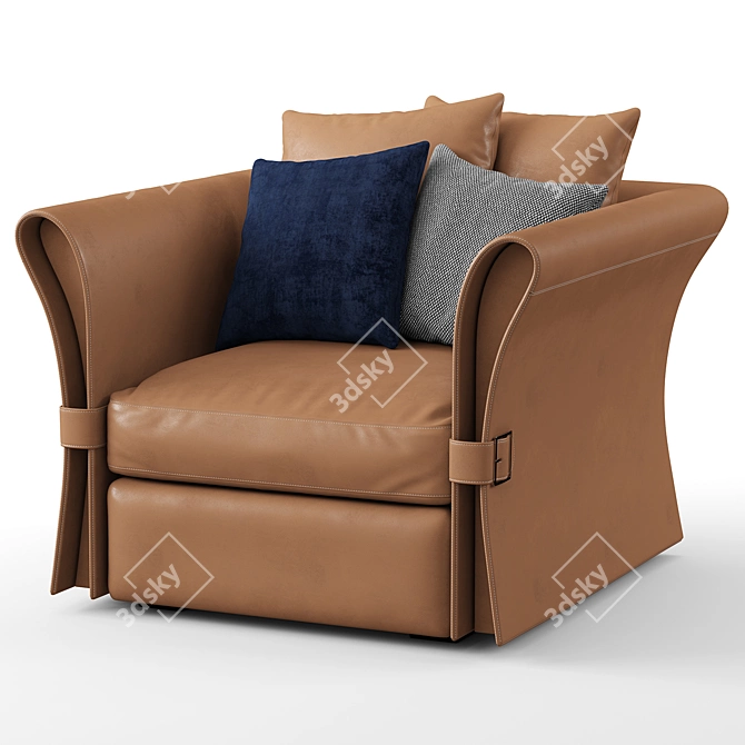 Modern Onda Armchair, Polys 385,256 3D model image 2