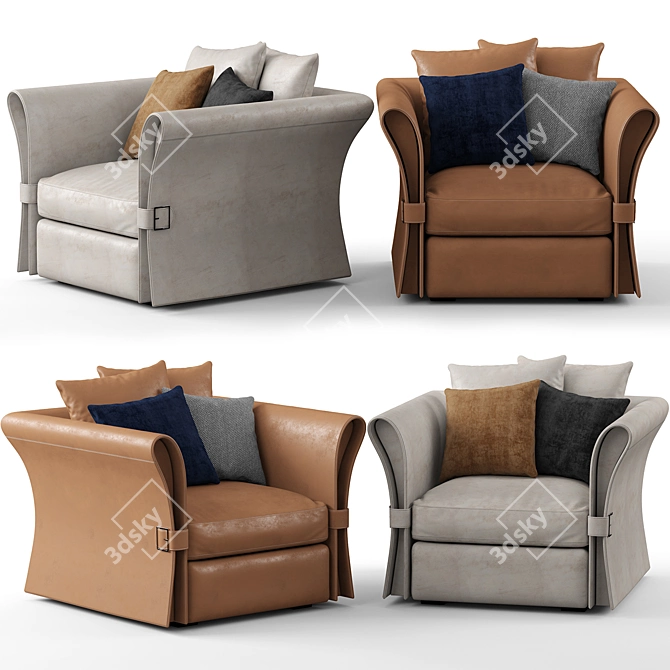 Modern Onda Armchair, Polys 385,256 3D model image 5