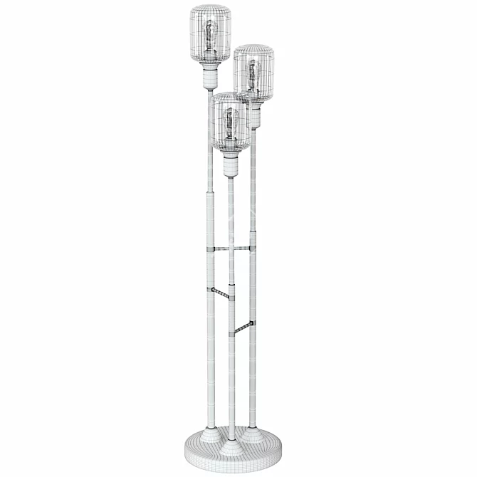 Menlo Lane 3-Light Glass Floor Lamp 3D model image 3