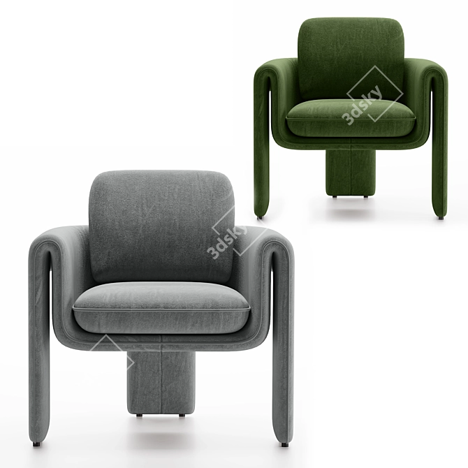 Artisan Henna Accent Chair 3D model image 3