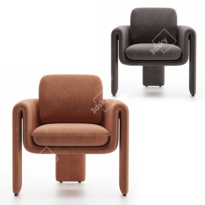 Artisan Henna Accent Chair 3D model image 5