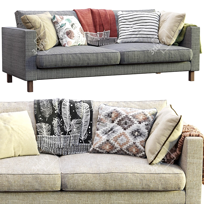 Modern Karlstad Sofa by Ikea 3D model image 1