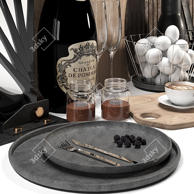 Modern Kitchen Decor Set - 3D 3D model image 3