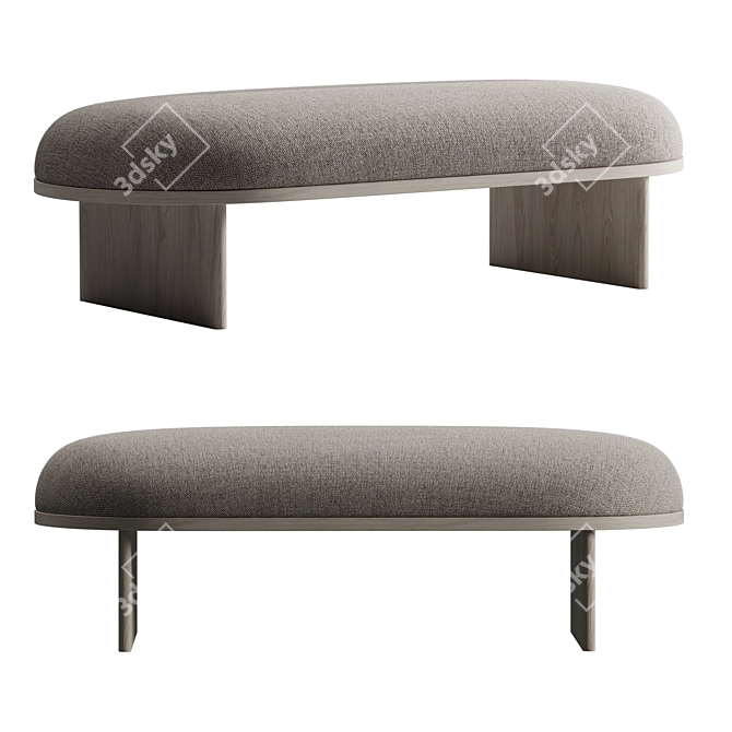 Modern Anza Upholstered Fabric Bench 3D model image 1