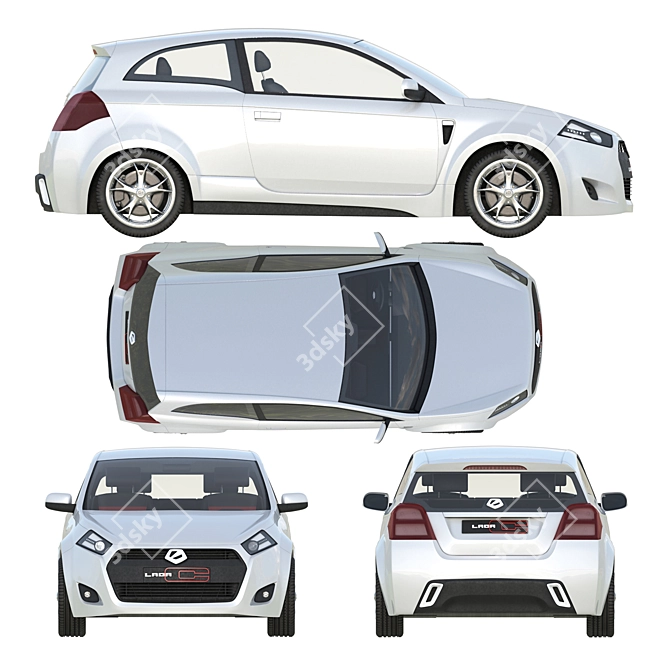 Lada C Concept Hatchback: Unreleased Elegance 3D model image 3