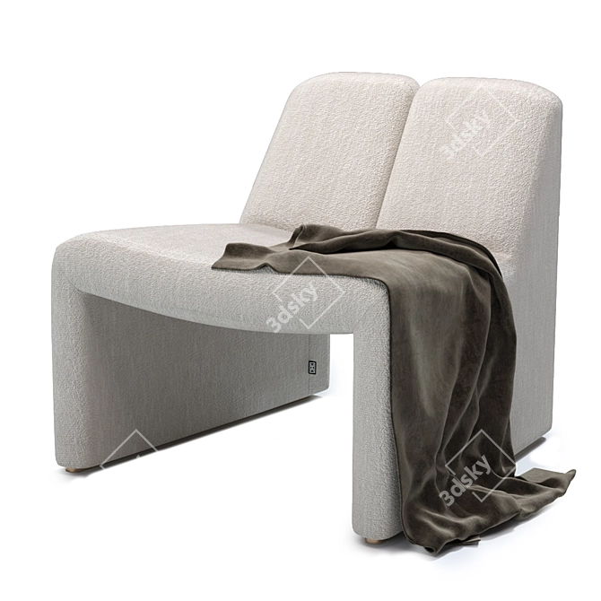 Sleek Bouclé Macintosh Chair 3D model image 1