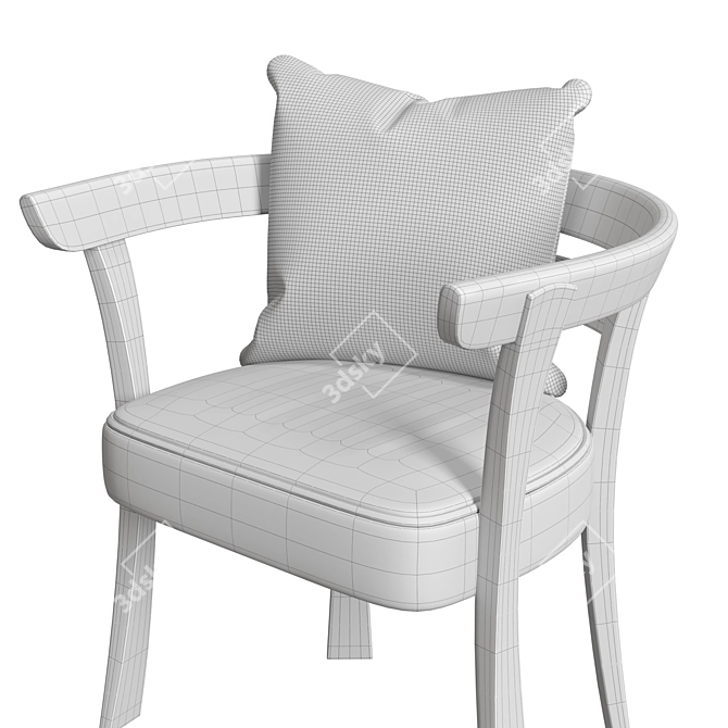 Handcrafted Floridita Walnut Upholstered Chair 3D model image 6