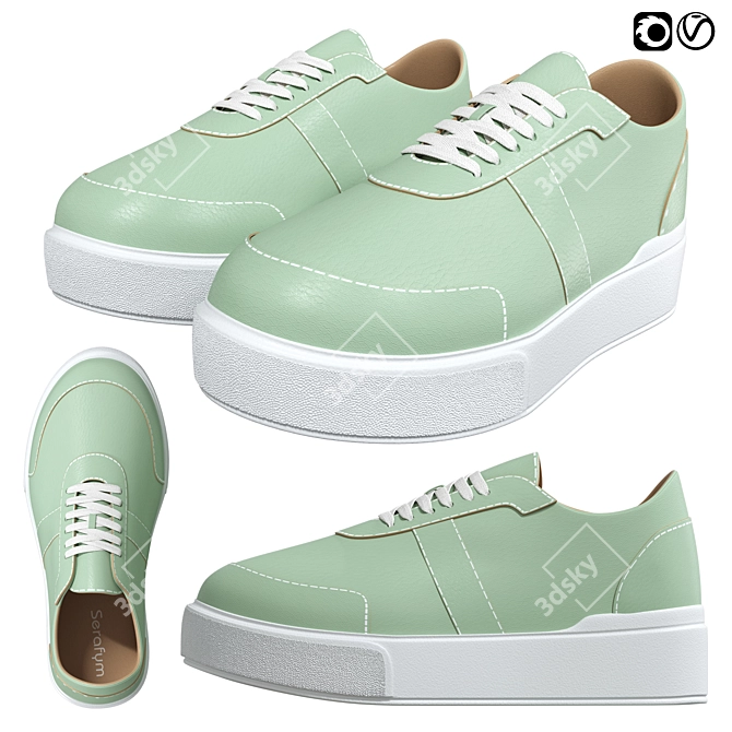 Rispetto 581585 Green Sneakers 3D model image 1