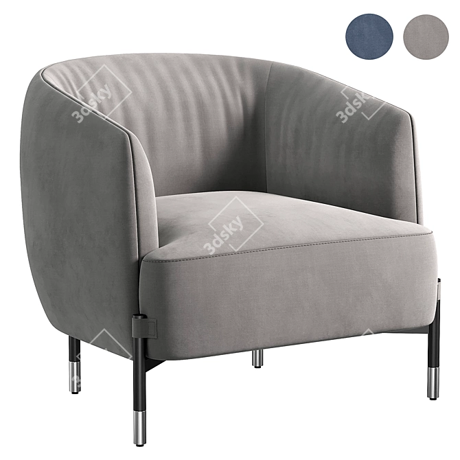 Luxury Chic Armchair Diga Nicoline 3D model image 1