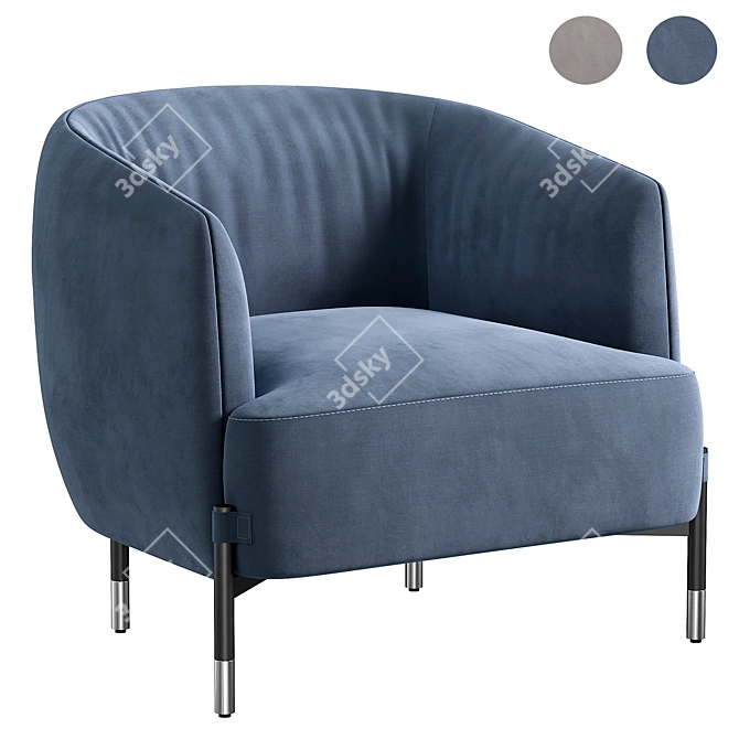 Luxury Chic Armchair Diga Nicoline 3D model image 2