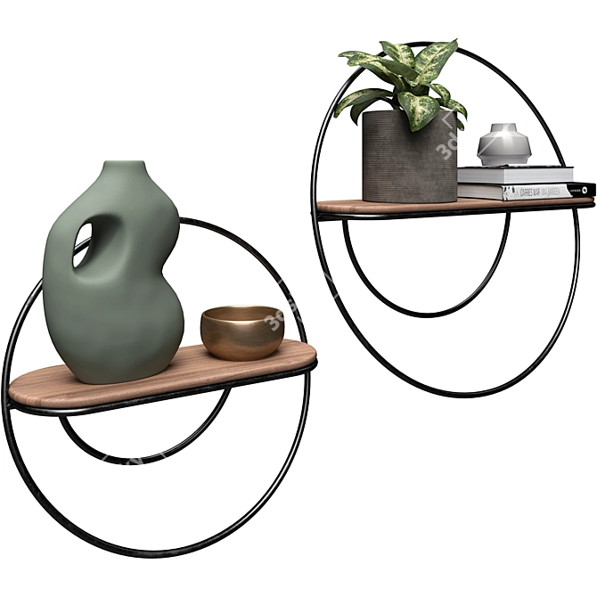 Kruno Semi-Circle Shelves Set 3D model image 5