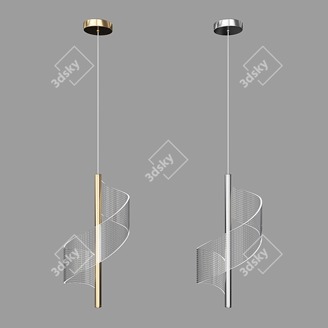Twisted LED Pendant - Ornella 3D model image 3