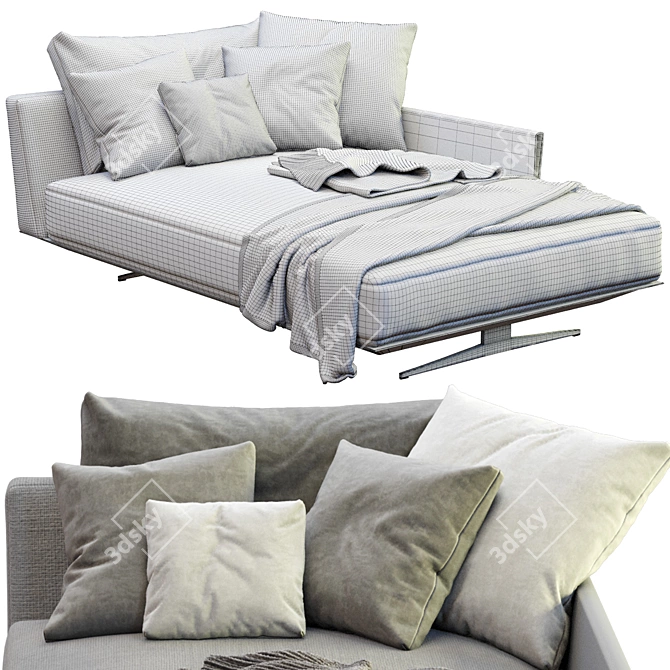 Modern Flexform Chaise Lounge 3D Model 3D model image 6