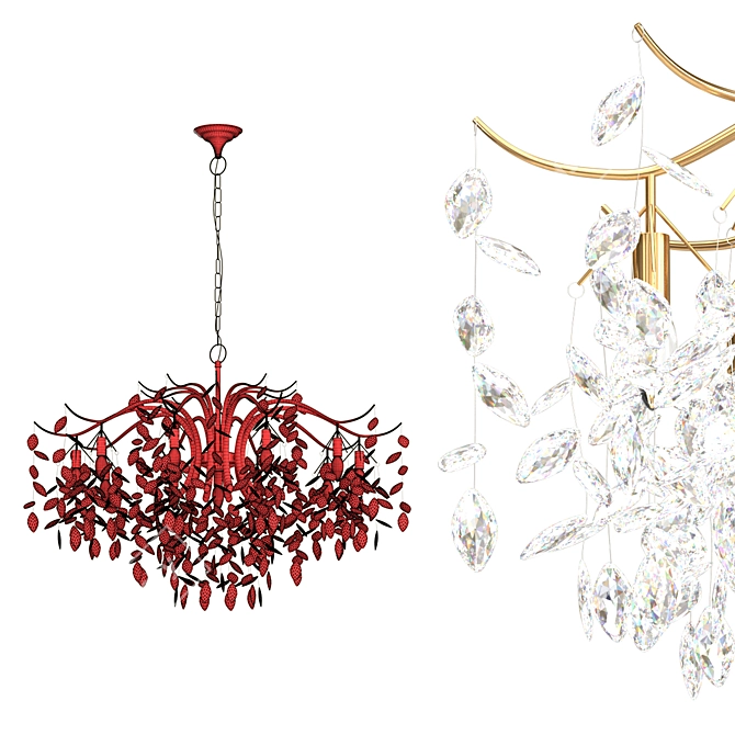 Luxury Crystal Chandelier Pendant Light 3D model image 3