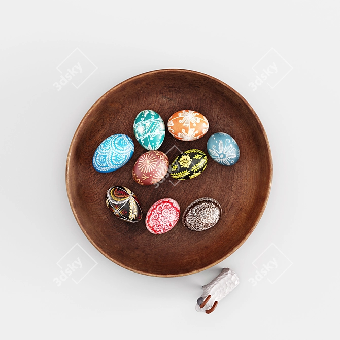 Folklore Easter Eggs Set 3D model image 5