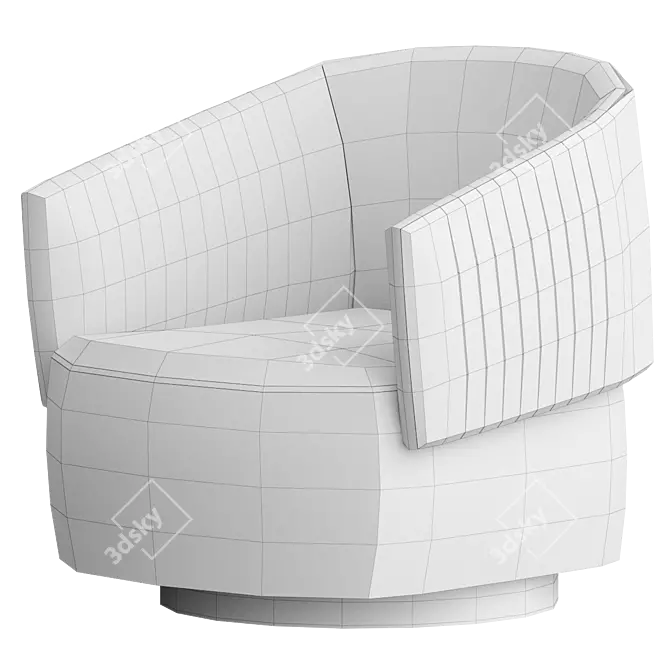 TWIBE Modern Swivel Armchair 3D Model 3D model image 5