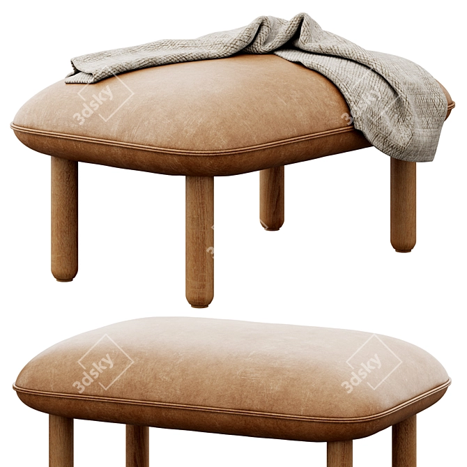 Sleek Brick QT Ottoman Glam 3D model image 4