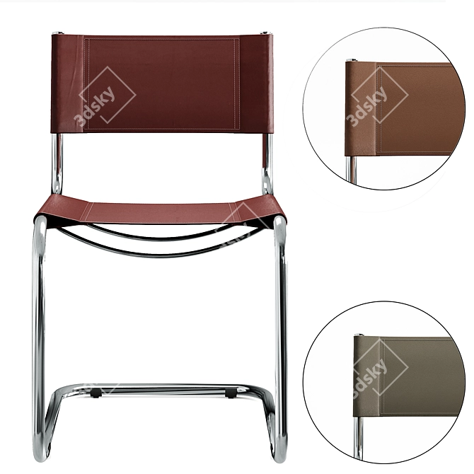 Stylish Bauhaus Stam Chair 3D model image 5