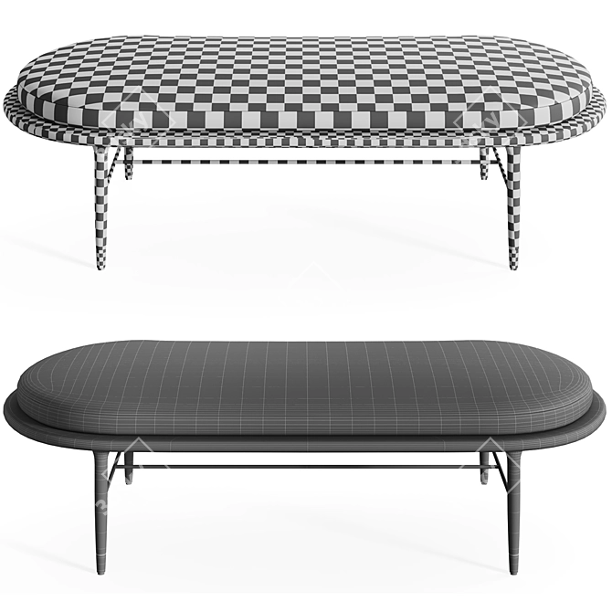 Elegant Solano Ottoman by Dear Keaton 3D model image 4