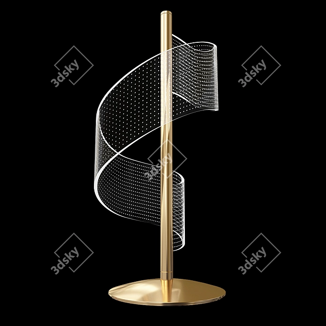 Curved LED Table Lamp 3D model image 2