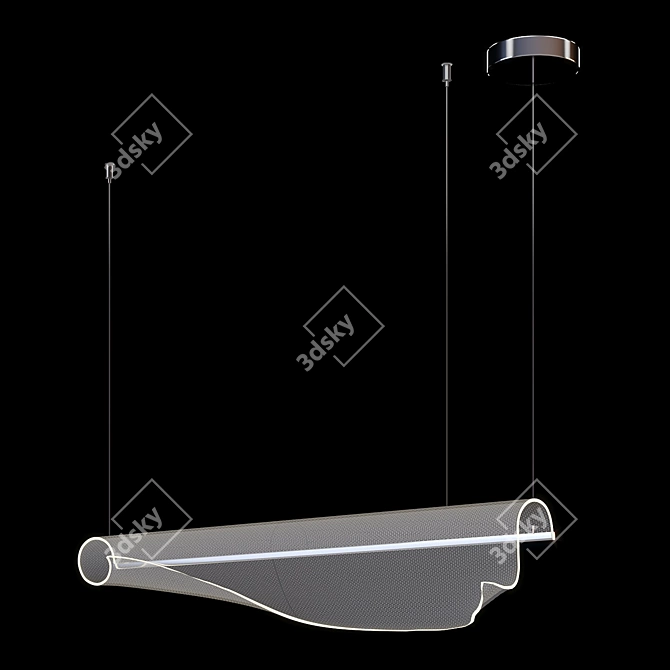 Modern Chrome LED Pendant Light 3D model image 1