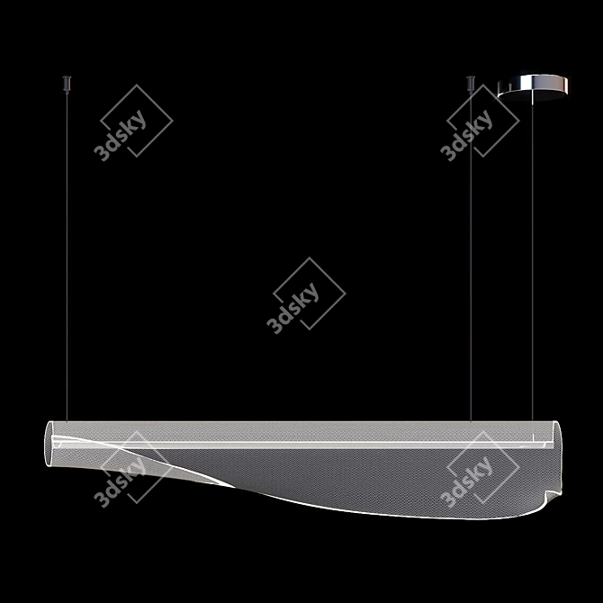 Modern Chrome LED Pendant Light 3D model image 4