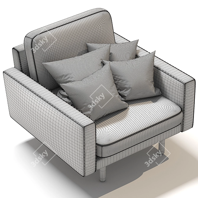  Square-Traditional Depadova Armchair 3D model image 10