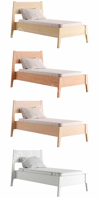 Lunar Twin Bed Frame Design 3D model image 3